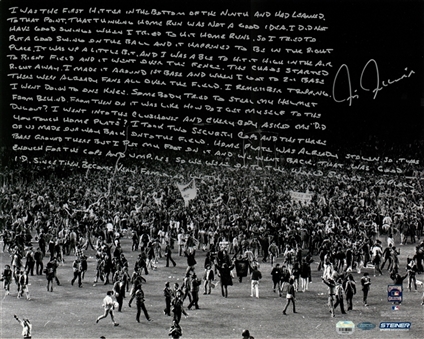 Chris Chambliss Signed & Inscribed 16x20 1976 ALCS Game Winning Home Run Photo (Steiner & Fanatics)